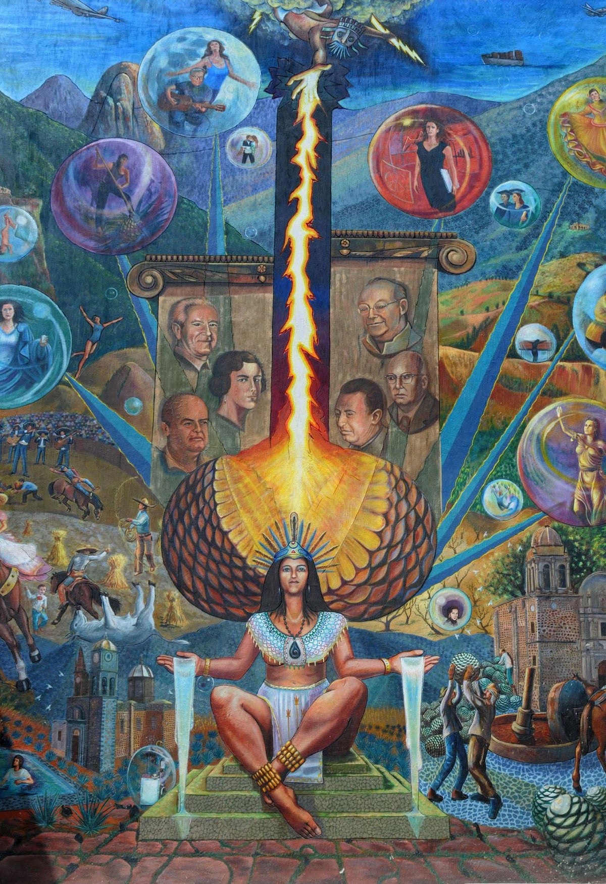 Mural de las 7 virtudes del tequila que se encuentra en el ayuntamiento del tequila