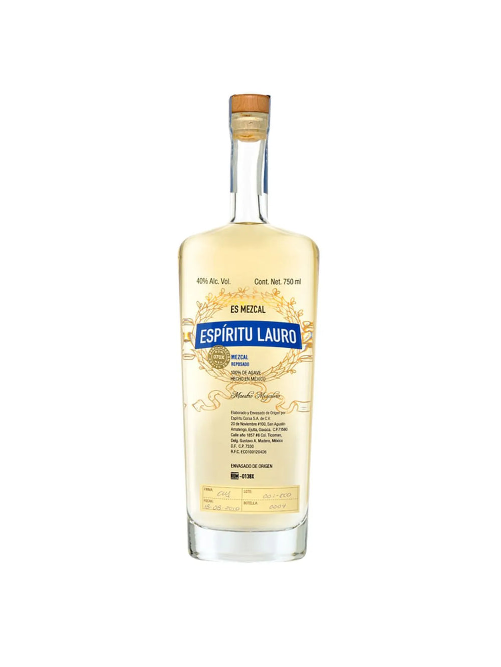 Mezcal Espiritu Lauro Rep 100% - 750 Ml