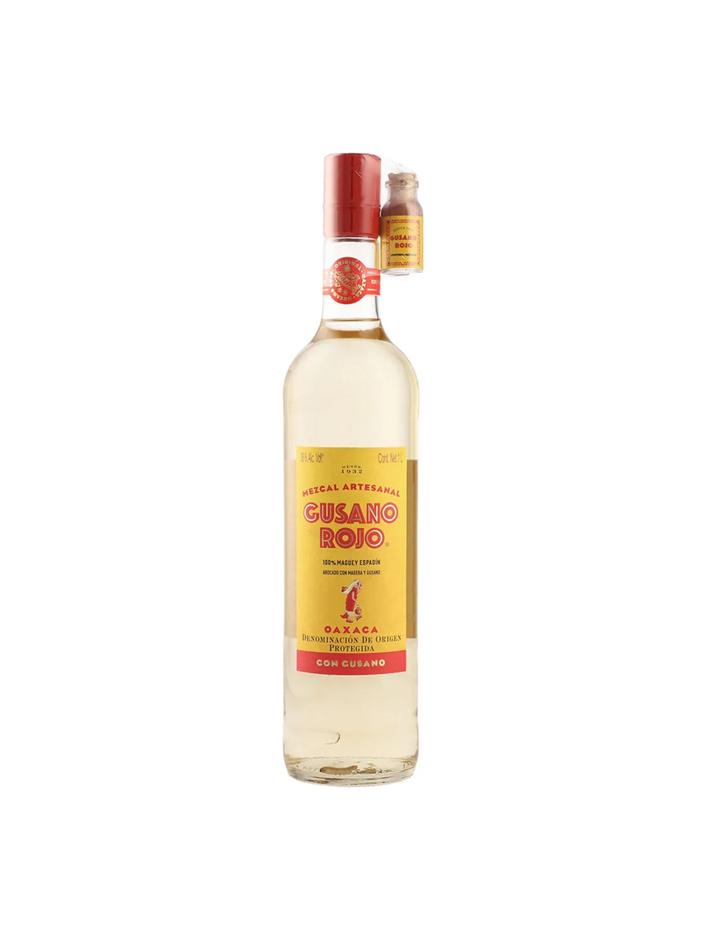 Mezcal Gusano Rojo 100% Aboc Madera/Gusano - 1 L