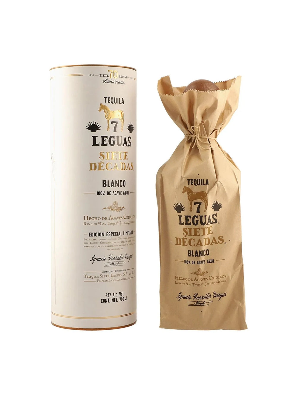 Teq. 7 Leguas Siete Decadas Blanco 100% - 700 Ml