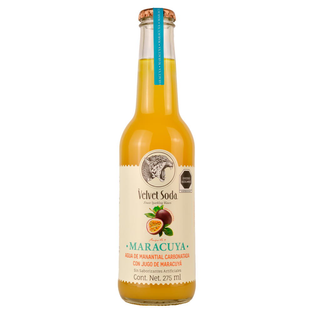 Soda Natural Velvet Soda Maracuyá Vidrio - 275 Ml